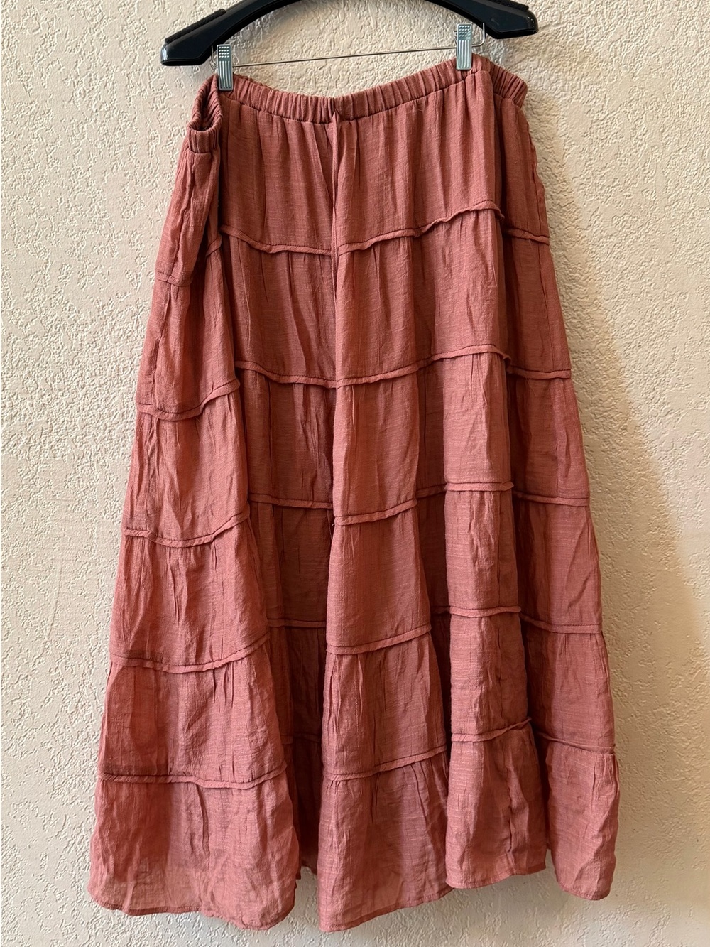 Indigo Rose Tiered Maxi Skirt Size 3X Rust Burnt Orange NWOT